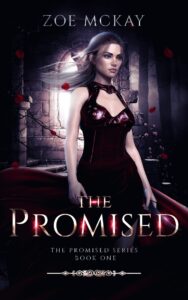 The Promised Book One in The Promised series by Zoe McKay. Young woman with long brown hair blowing in the wind in an abandoned sanctuary.