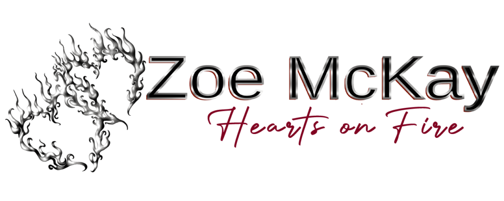 Zoe McKay. Hearts on Fire. Romance Author. Two hearts entwined and on fire.